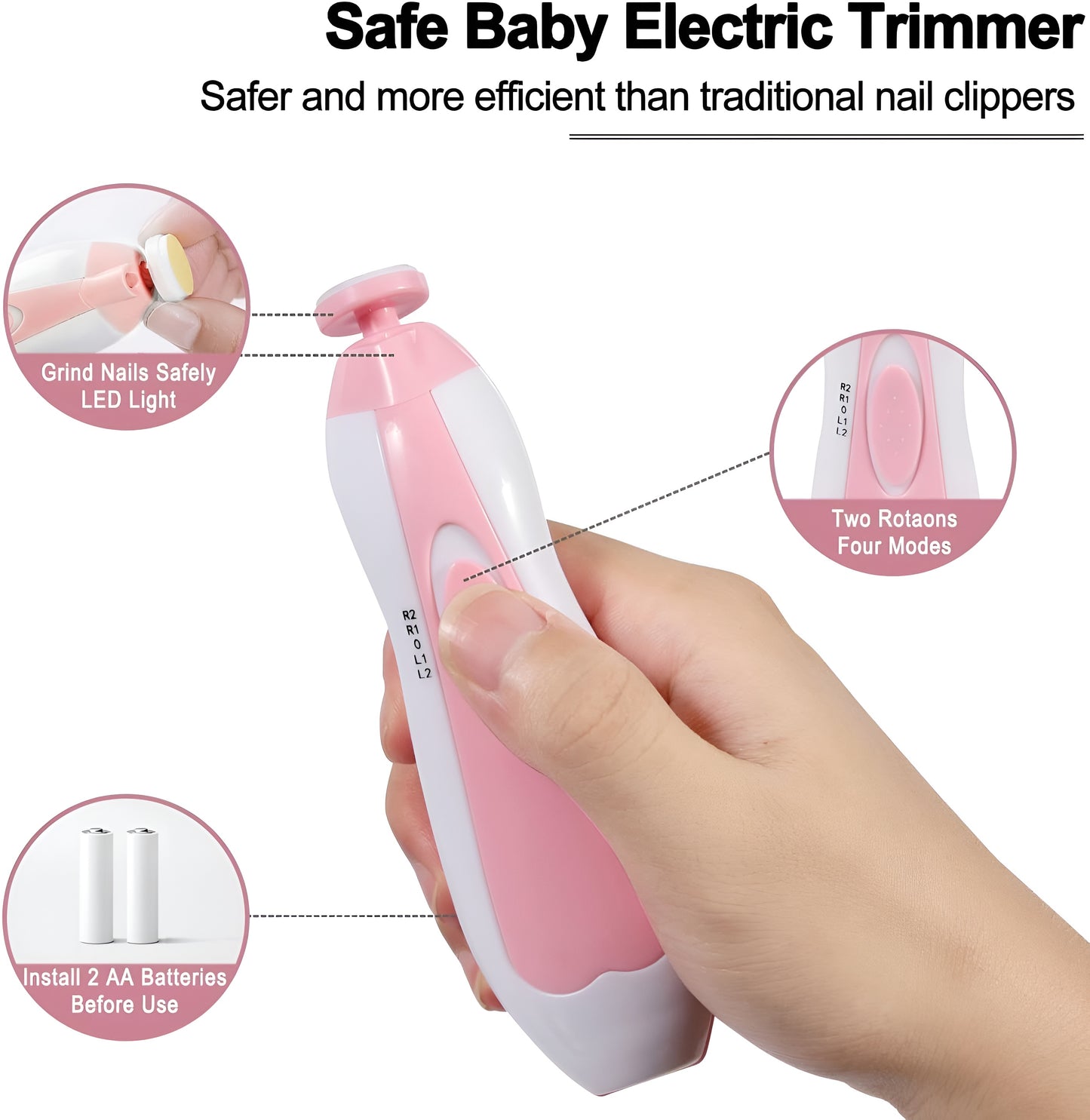 Baby Electric Nail 6 in 1 Trimmer – Gentle Care for Tiny Nails 👶✨