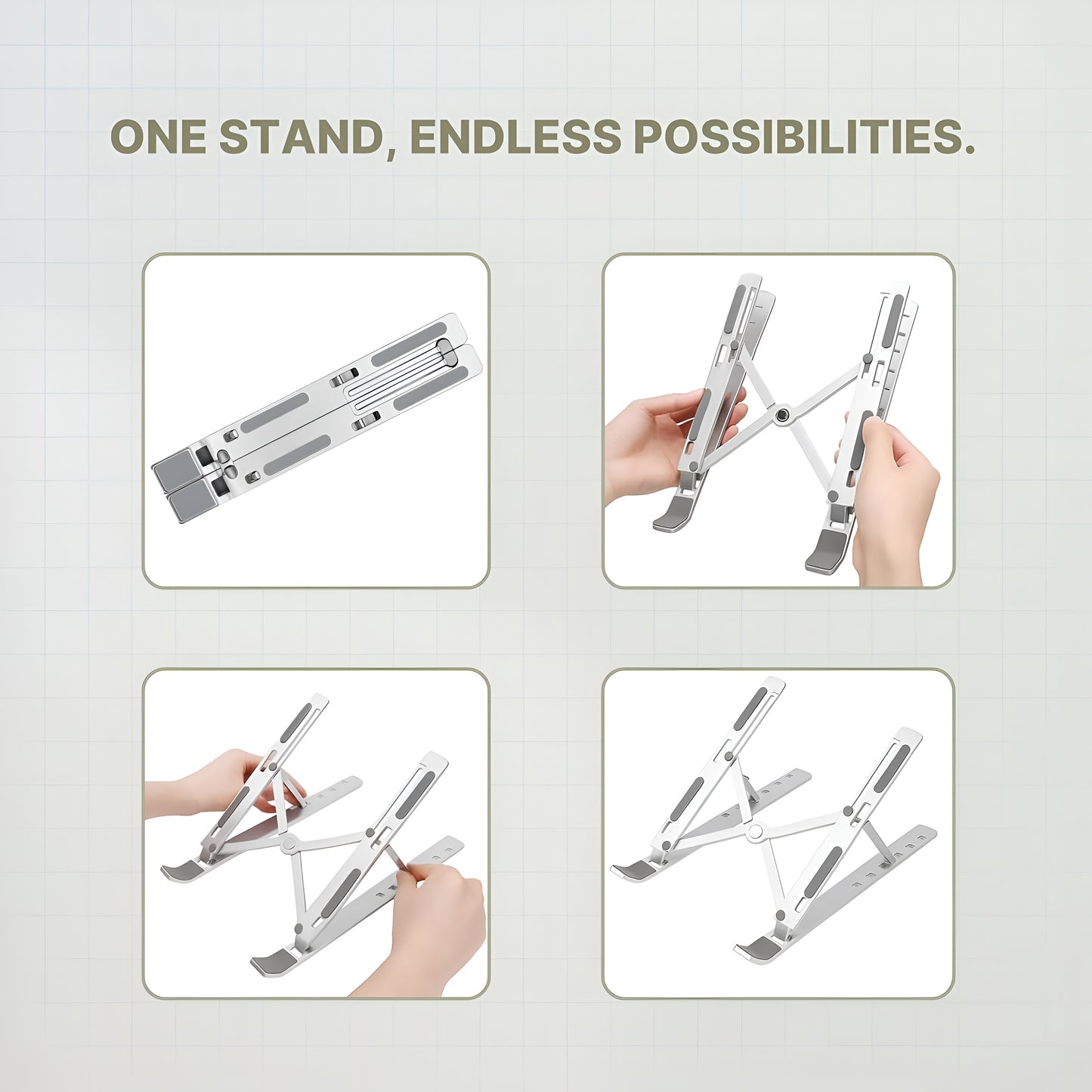 Premium Metal Multi-Angle Laptop Stand – Adjustable & Foldable 💻✨