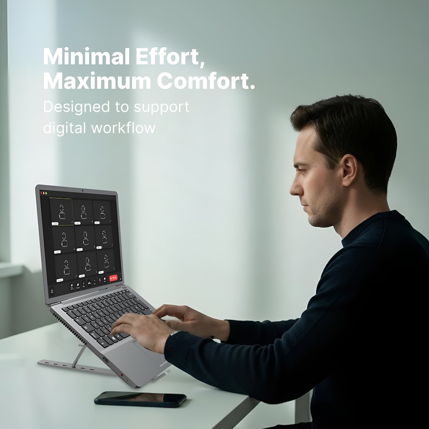 Premium Metal Multi-Angle Laptop Stand – Adjustable & Foldable 💻✨